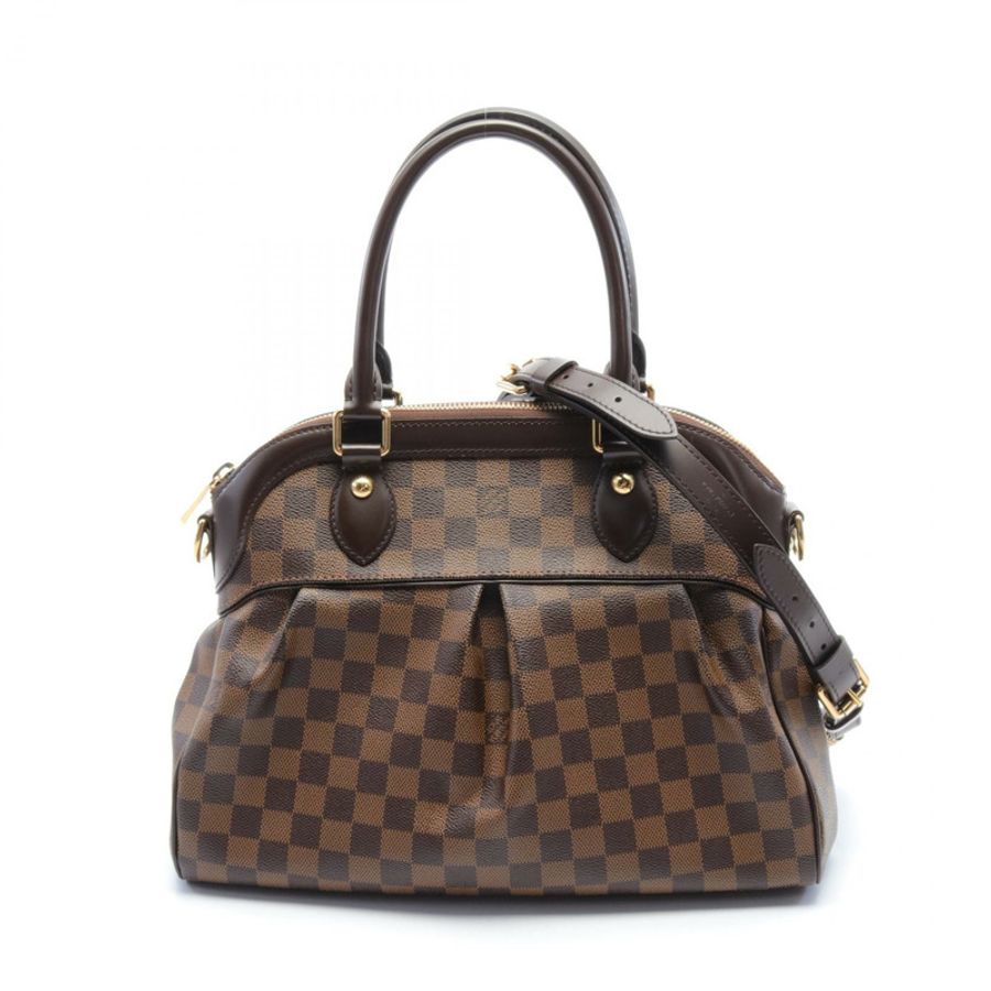 LOUIS VUITTON Trevi PM 2way 單肩手提包 N51997 Damier 帆布 Ebene 二手 LV-0