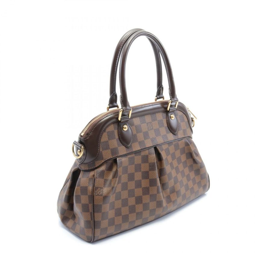 LOUIS VUITTON Trevi PM 2way 單肩手提包 N51997 Damier 帆布 Ebene 二手 LV-1