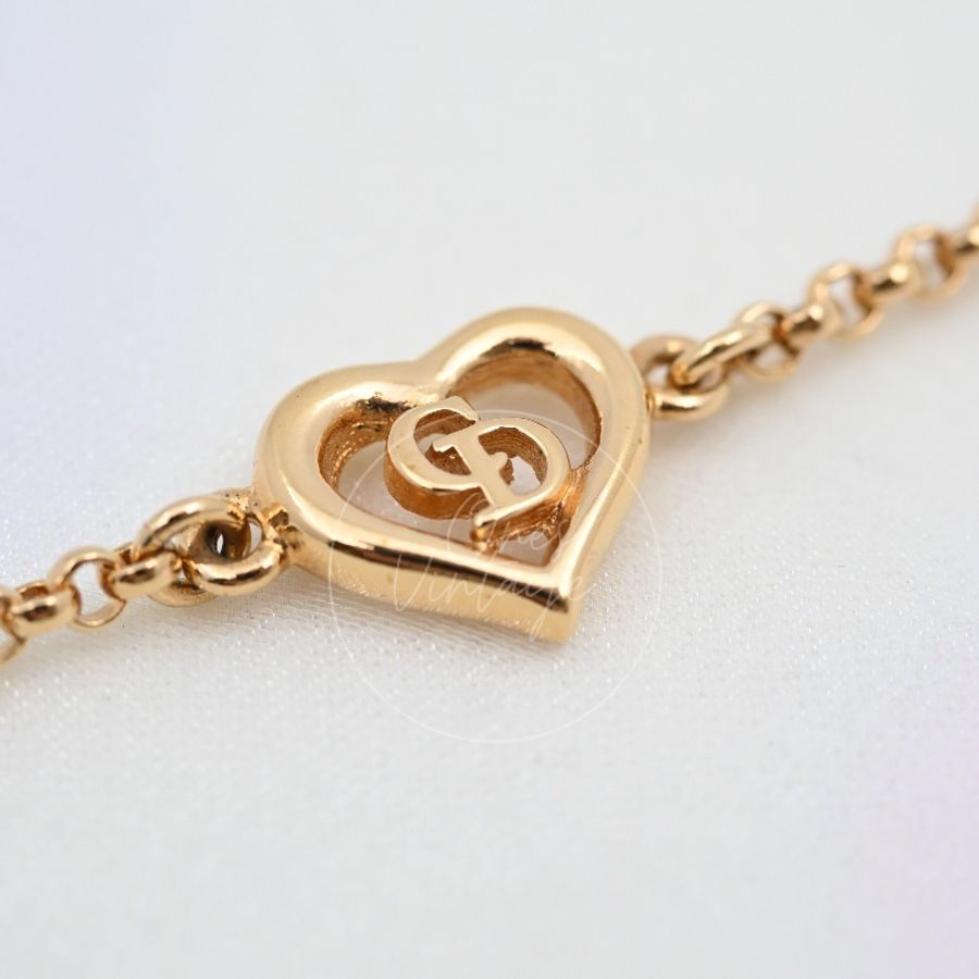[Pre-owned] Christian Dior Heart CD Link Bracelet-1