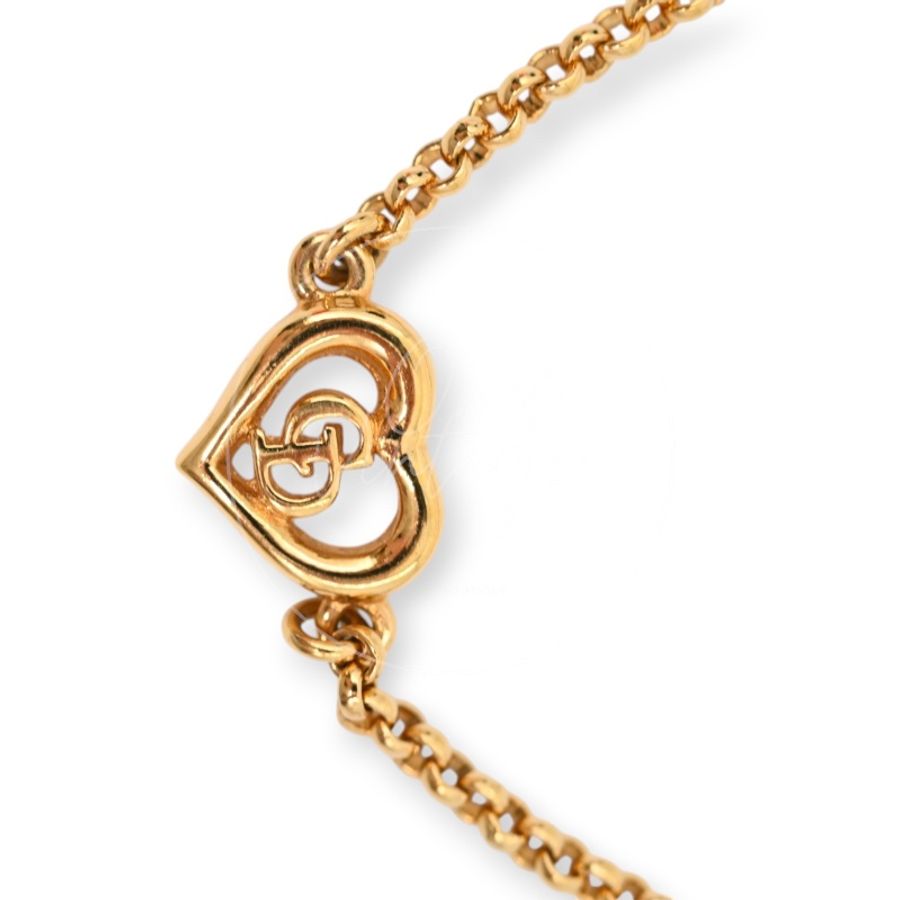 [Pre-owned] Christian Dior Heart CD Link Bracelet-10