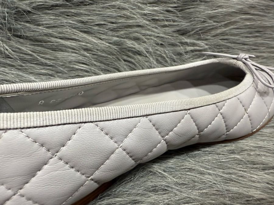 Chanel G26250 灰藍色 羊皮 38號 娃娃鞋 芭蕾舞鞋 休閒鞋 平底鞋-9