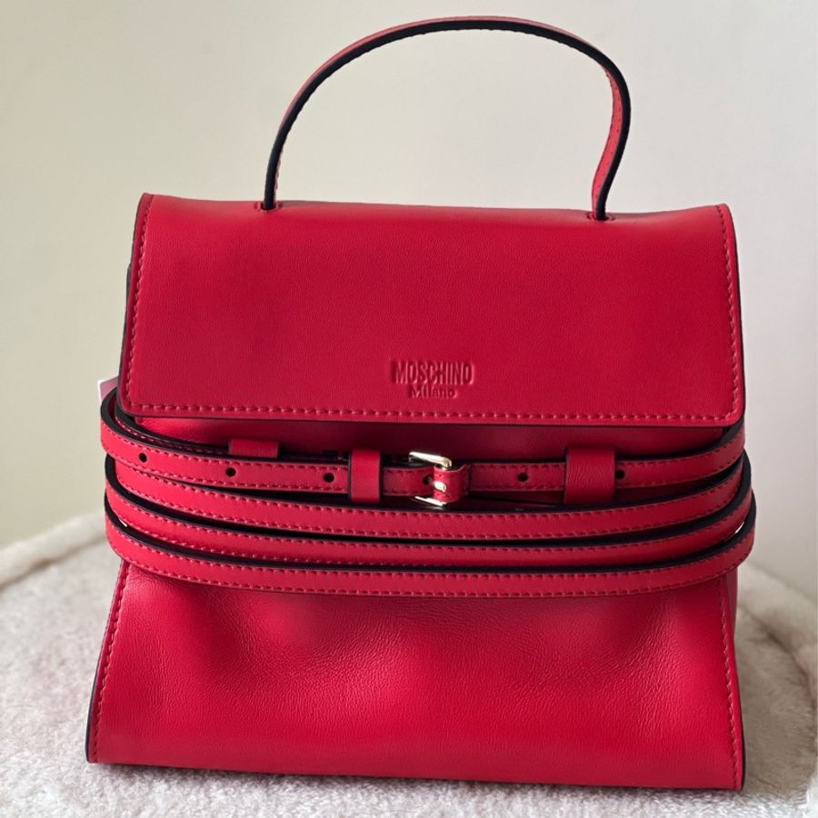 Moschino tie me bag-慾望紅-4