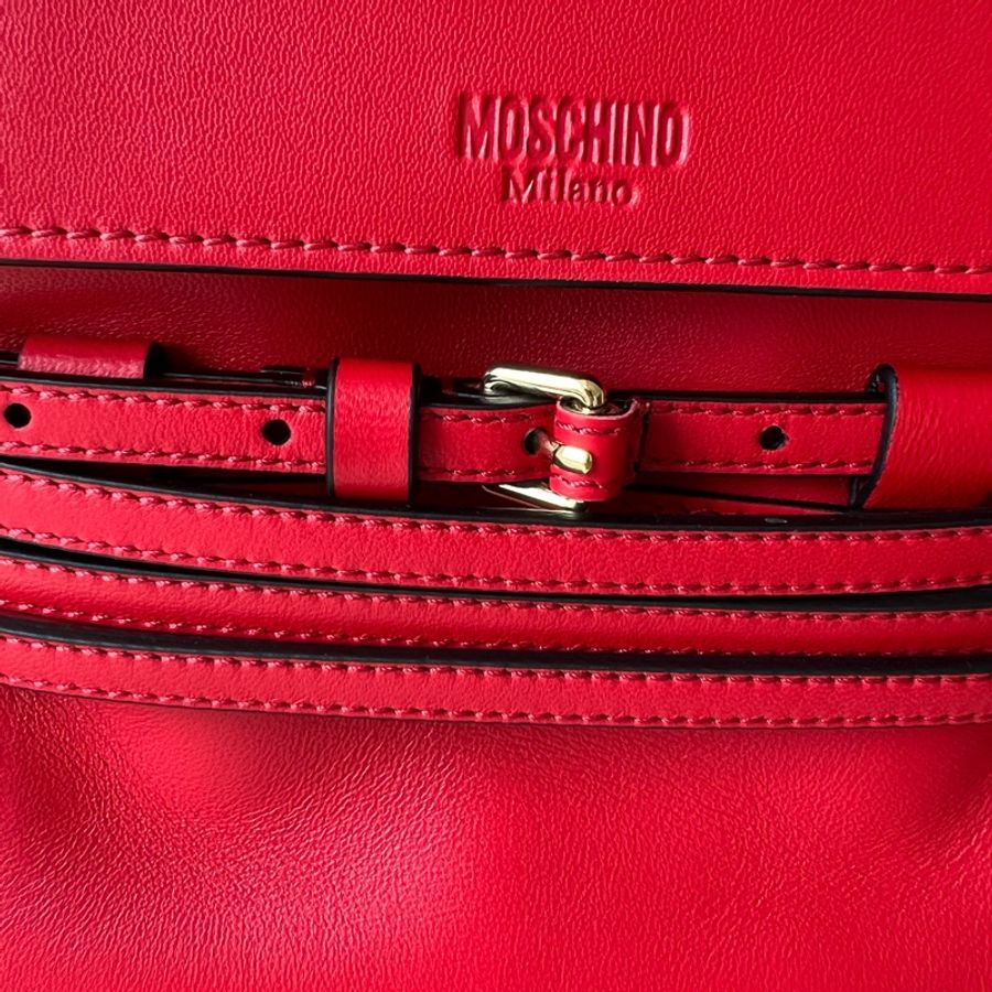 Moschino tie me bag-慾望紅-14