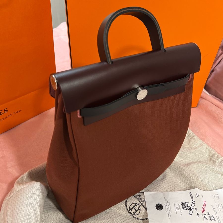🔥🔥🔥100% Authentic Hermès Herbag銀釦後背包-2