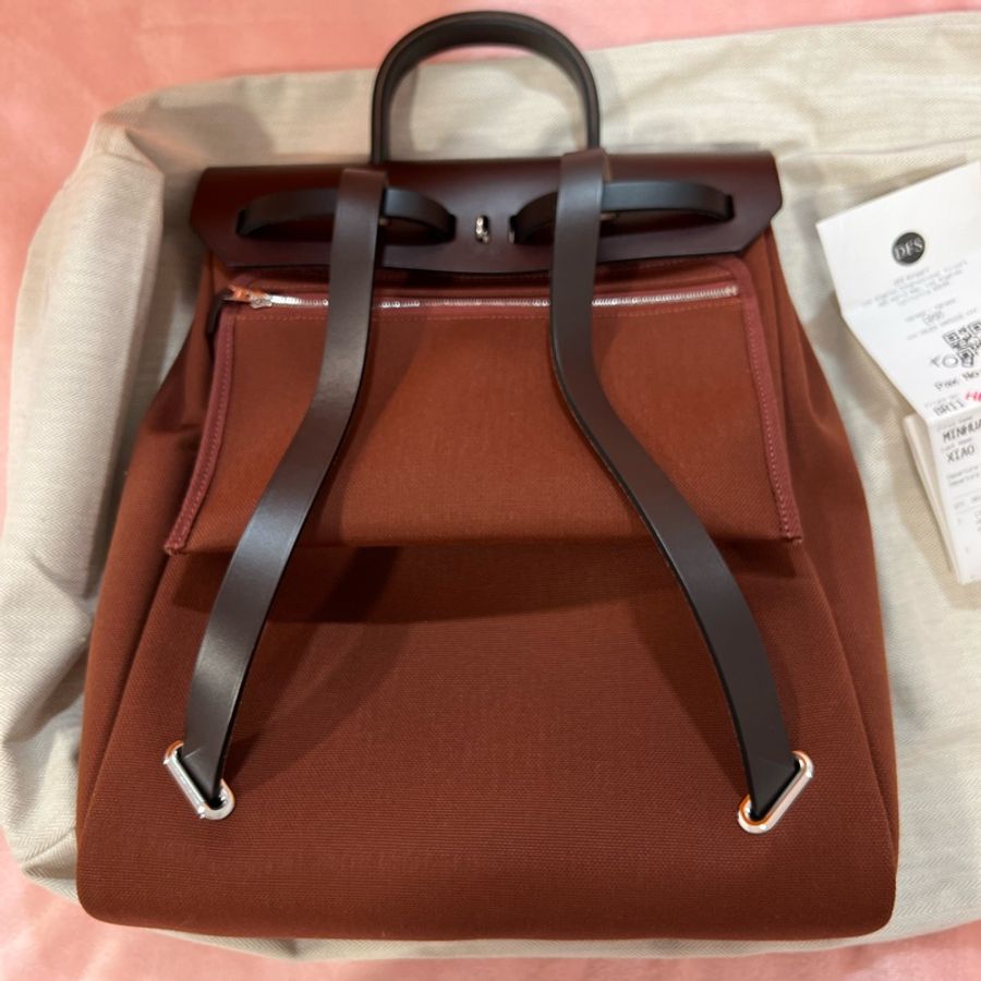 🔥🔥🔥100% Authentic Hermès Herbag銀釦後背包-4