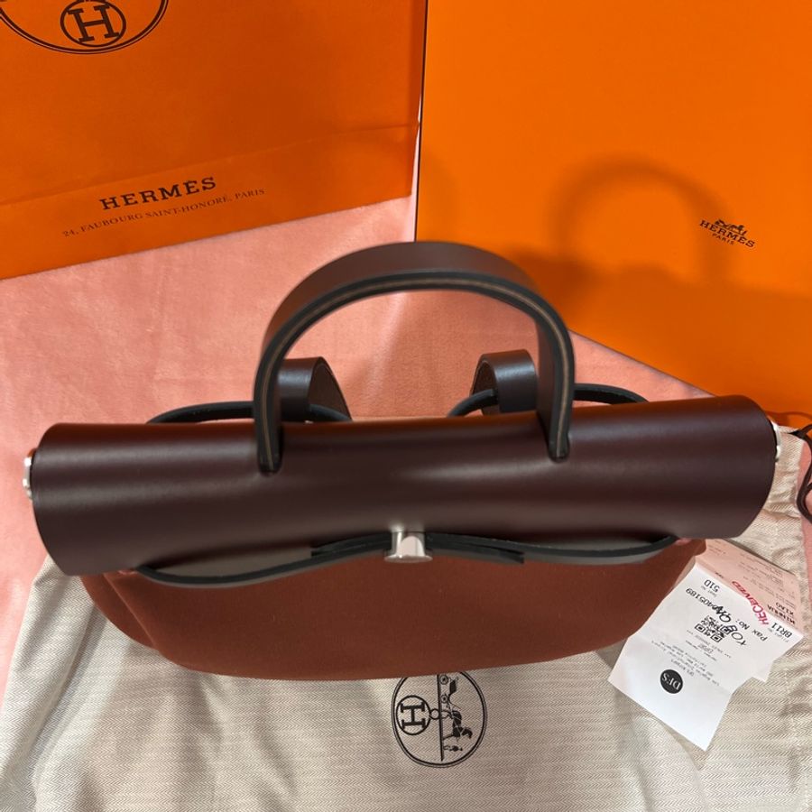 🔥🔥🔥100% Authentic Hermès Herbag銀釦後背包-10