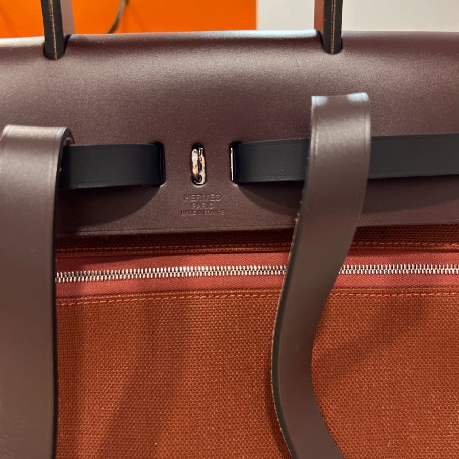 🔥🔥🔥100% Authentic Hermès Herbag銀釦後背包-14