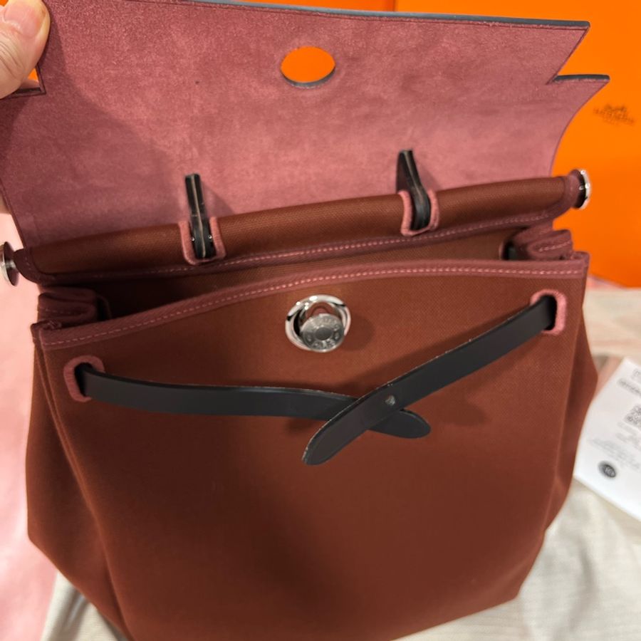 🔥🔥🔥100% Authentic Hermès Herbag銀釦後背包-18