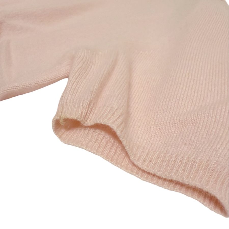 🍒BURBERRY 超柔軟100%羊毛櫻花粉短袖 size:L /2 F241119-2-4