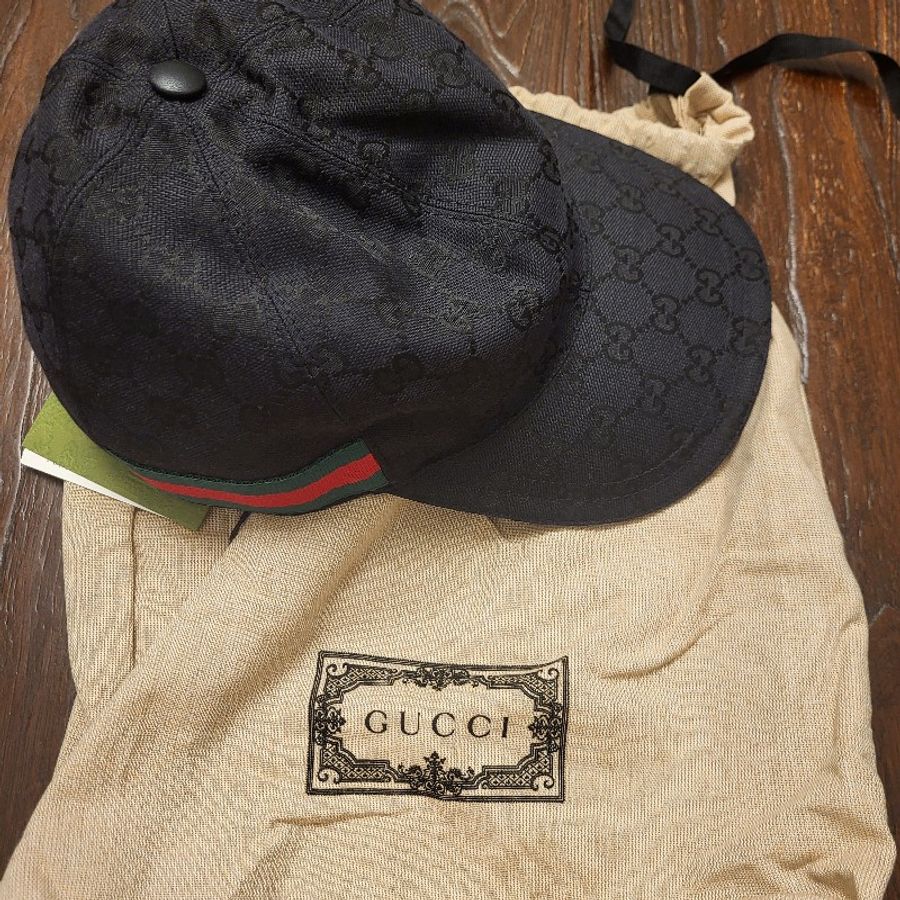 2025 新品 Gucci 經典款黑色GG布料棒球帽 M 碼 男女通用-1