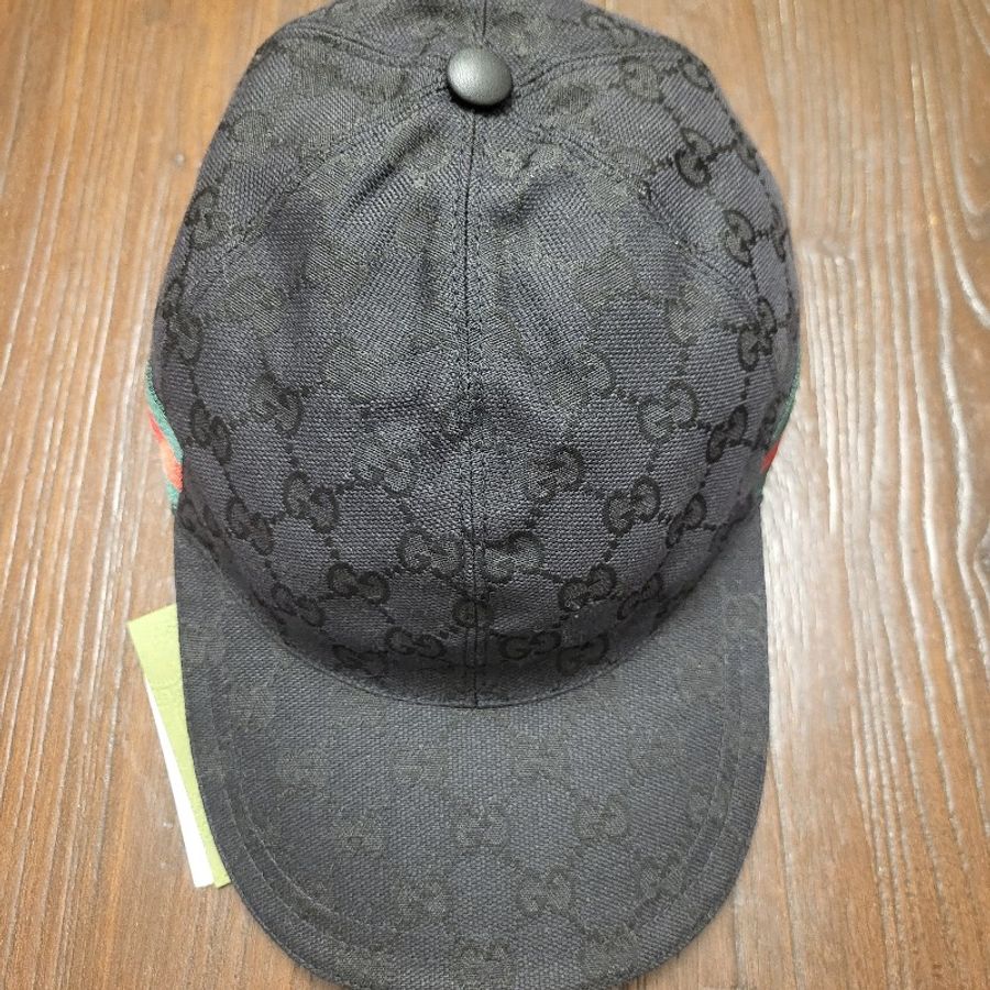 2025 新品 Gucci 經典款黑色GG布料棒球帽 M 碼 男女通用-3