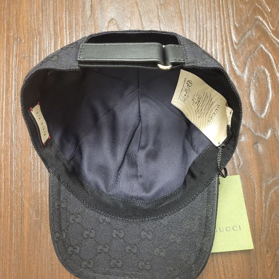 2025 新品 Gucci 經典款黑色GG布料棒球帽 M 碼 男女通用-4