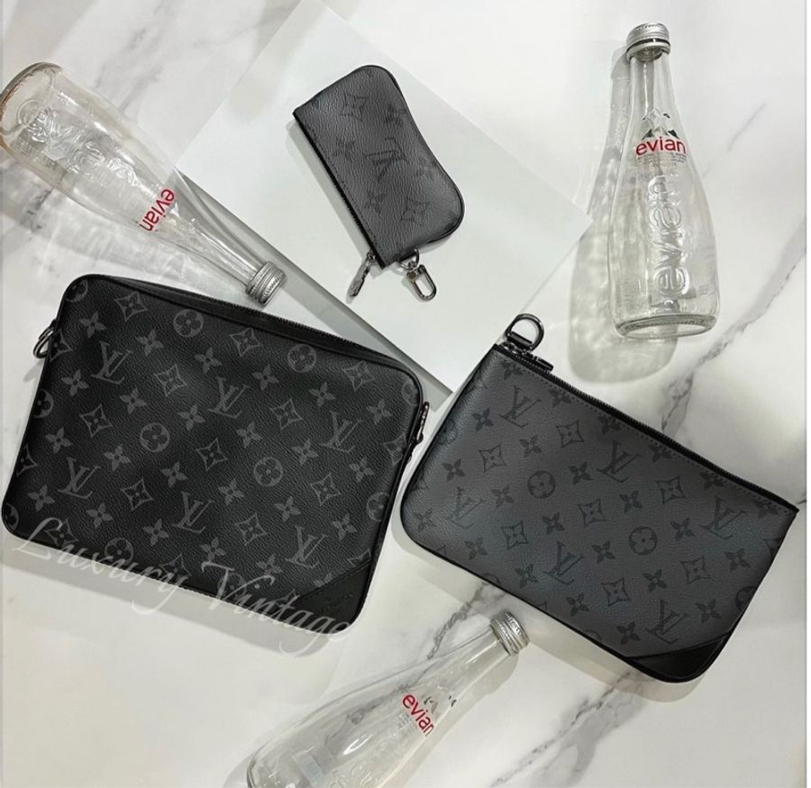【全新全配/序號】Louis Vuitton 路易威登 LV 三合一郵差包 Trio 斜背包 黑武士 灰色/黑色 M69443-2