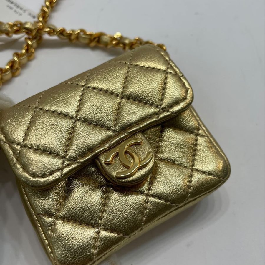 Chanel-金色迷你小側背包-0