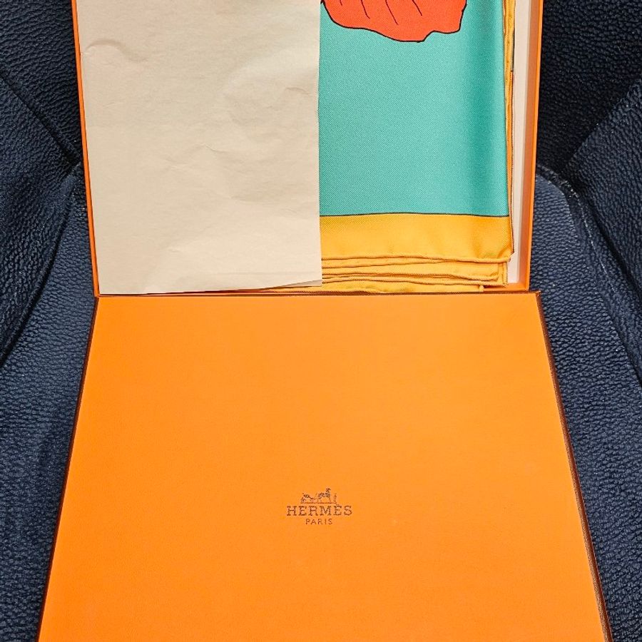 Hermes 花朵絲巾(90×90)-3
