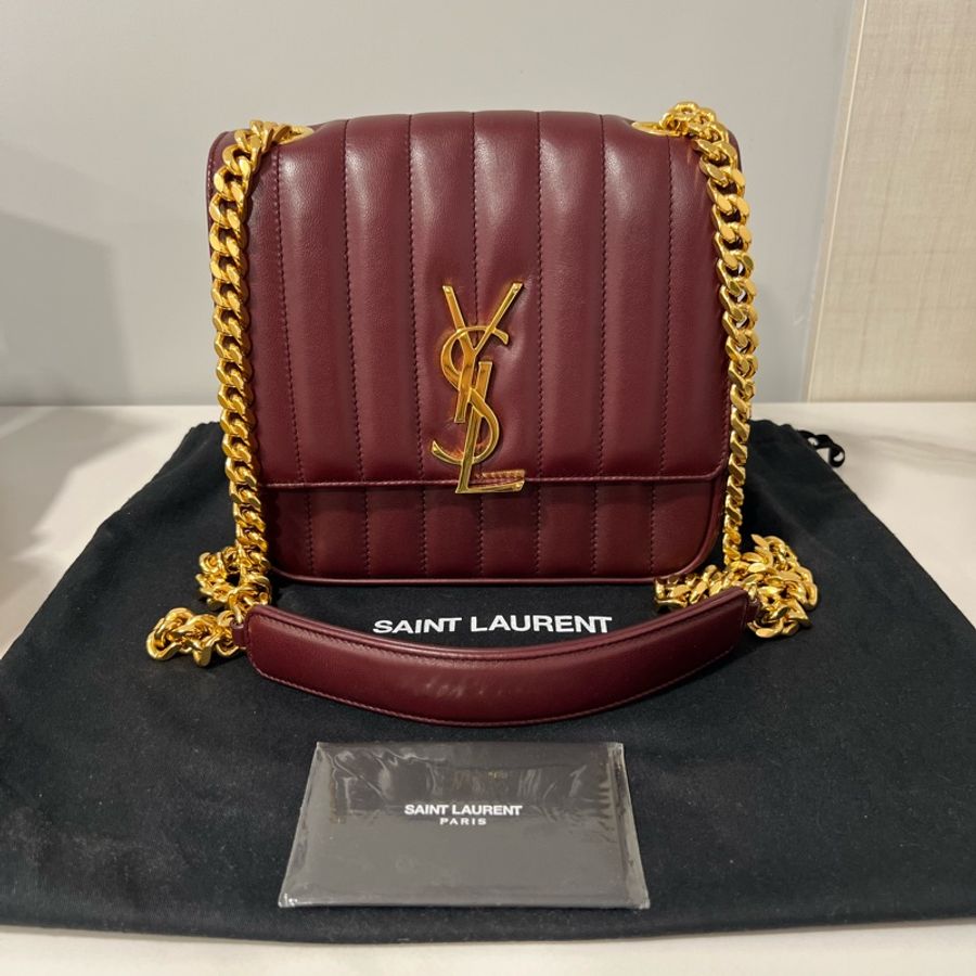 🔥🔥🔥100% Authentic YSL Vicky M 金鍊肩背包-1