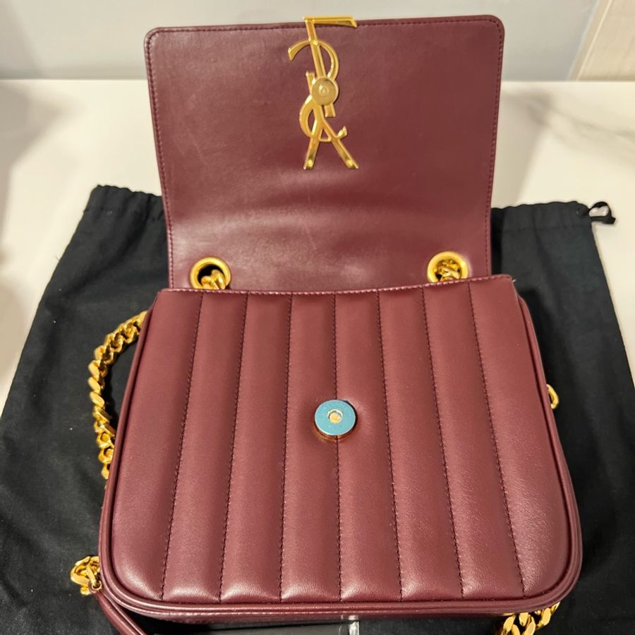 🔥🔥🔥100% Authentic YSL Vicky M 金鍊肩背包-10