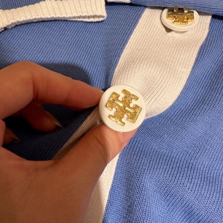 全新 原價$17000多 Tory Burch 經典減齡滾邊撞色針織開襟外套 針織開衫 S-2