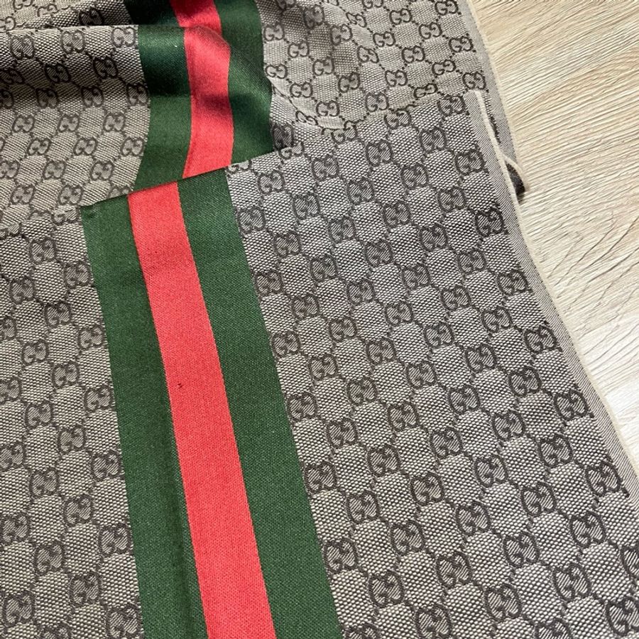 瑞奇二手精品 Gucci 滿版 緹花 logo 圍巾-2