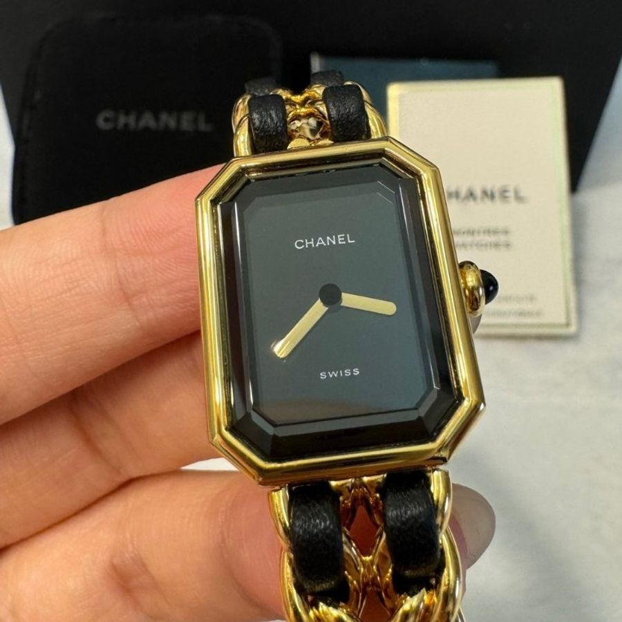 CHANEL 香奈兒 黑金 首映錶 方塊錶 S號-2