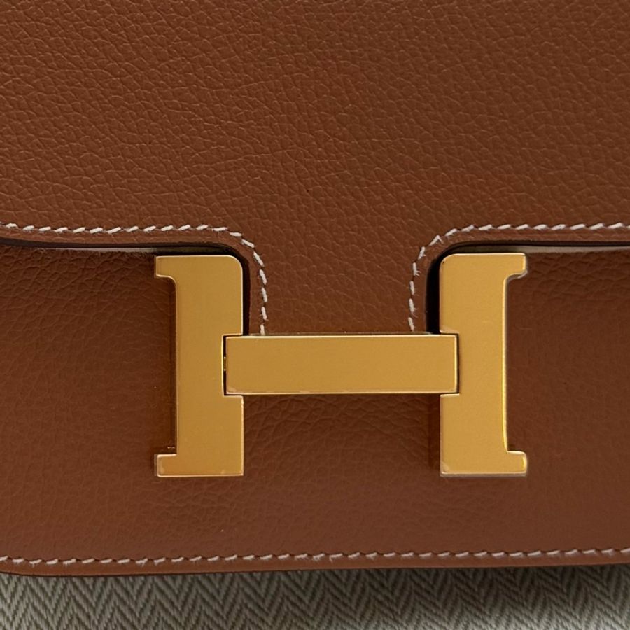 愛馬仕Constance Slim Gold GHW 金棕金釦全新-9