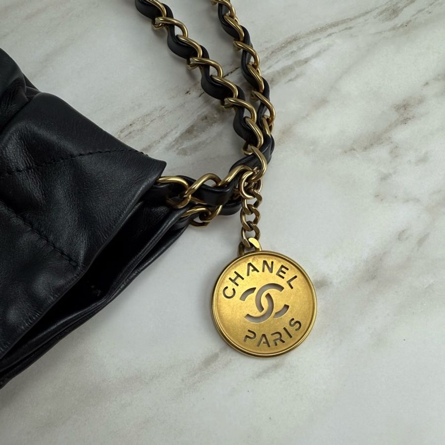Chanel 香奈兒 22 Bag 黑金 中號-19