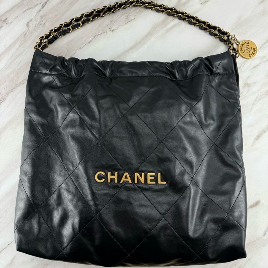 Chanel 香奈兒 22 Bag 黑金 中號-24