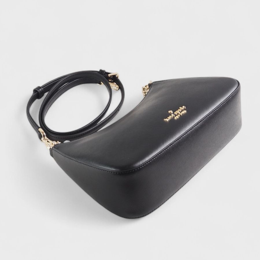 全新現貨 kate spade Madison 防刮皮革鏈帶斜背兩用包(中型 黑色)-4