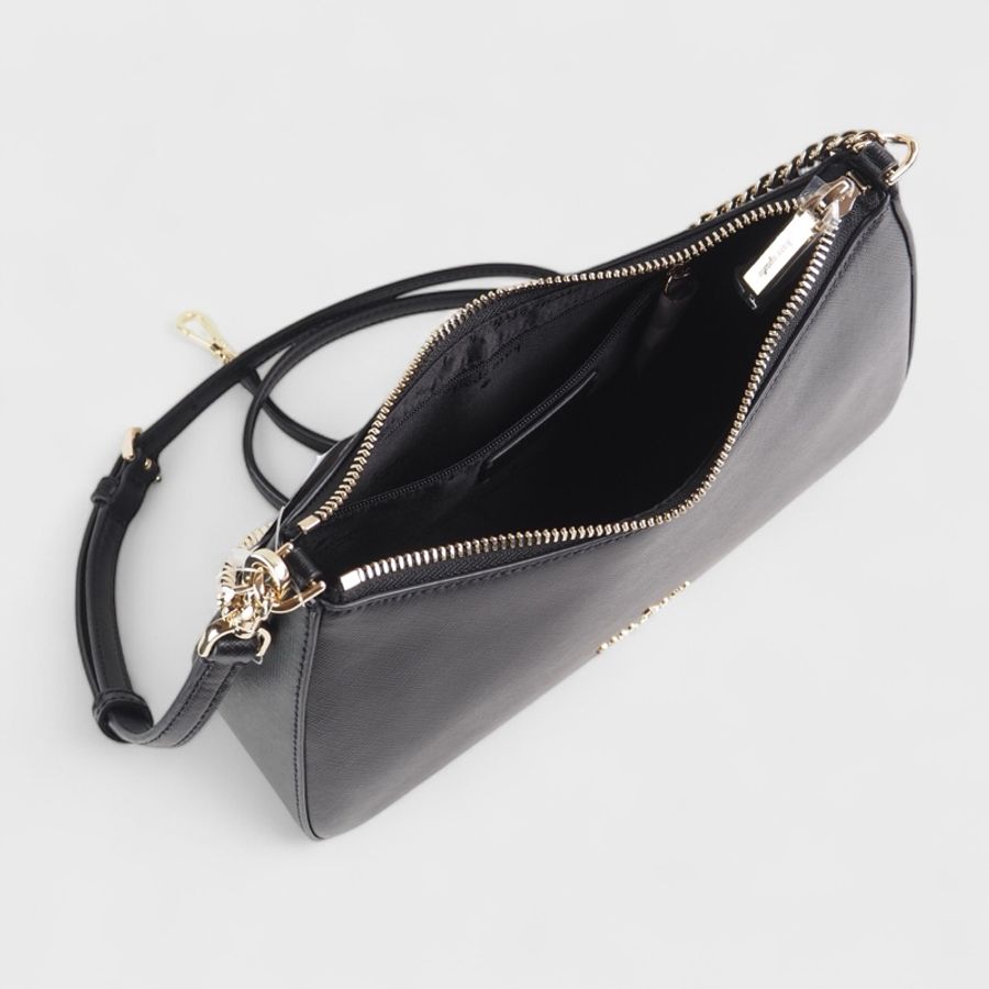 全新現貨 kate spade Madison 防刮皮革鏈帶斜背兩用包(中型 黑色)-5