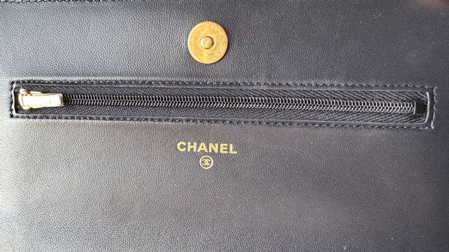 Chanel Wallet On Chain With Handle - Navy Blue & Gold-Tone Metal-15