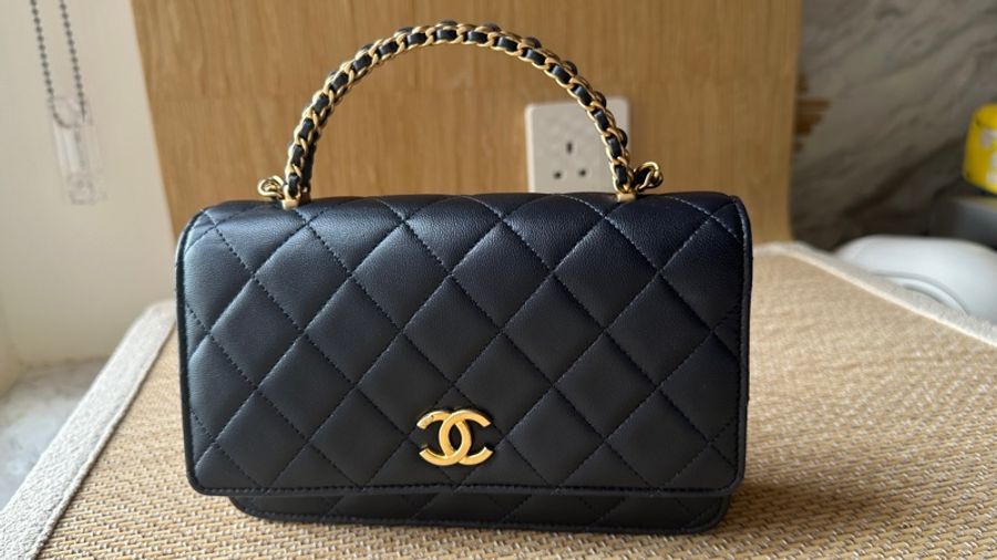 Chanel Wallet On Chain With Handle - Navy Blue & Gold-Tone Metal-1