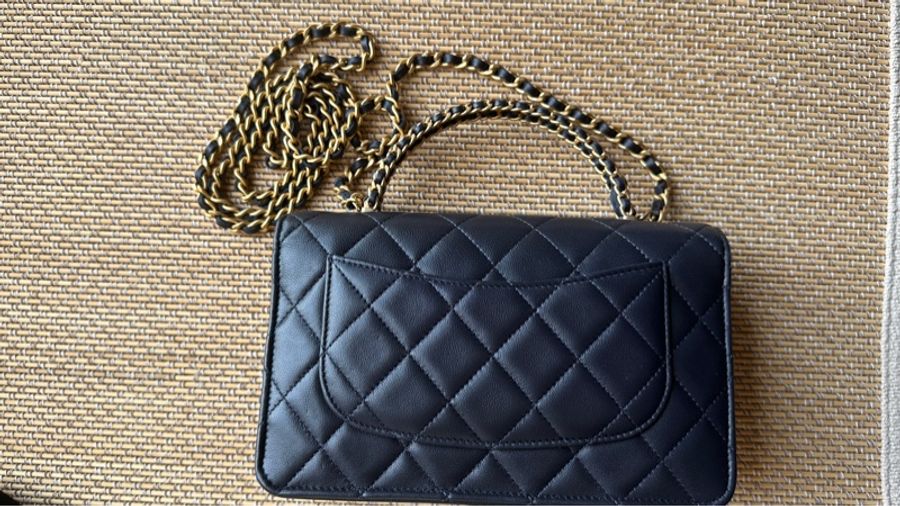 Chanel Wallet On Chain With Handle - Navy Blue & Gold-Tone Metal-4