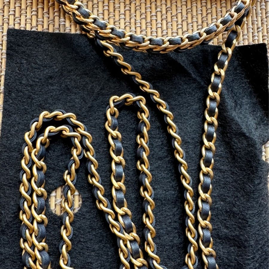 Chanel Wallet On Chain With Handle - Navy Blue & Gold-Tone Metal-5