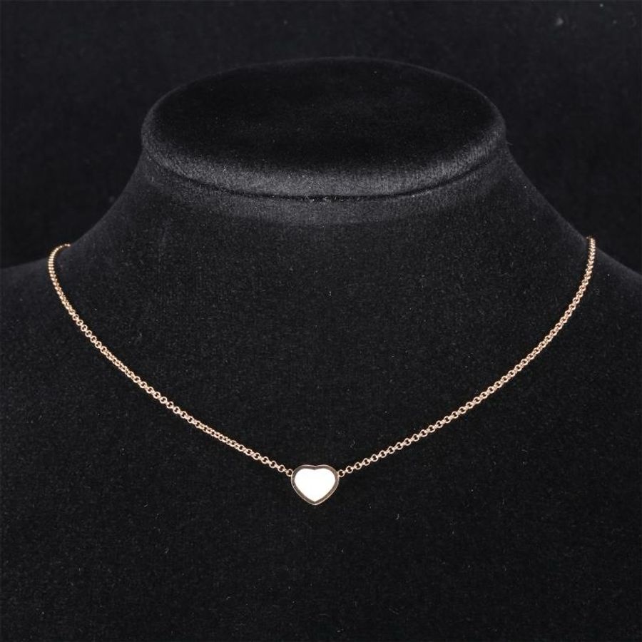 CHOPARD(肖邦) My Happy Hearts 18K金 貝母 項鏈 18K玫瑰金/白貝母 項鏈 玫瑰金-0