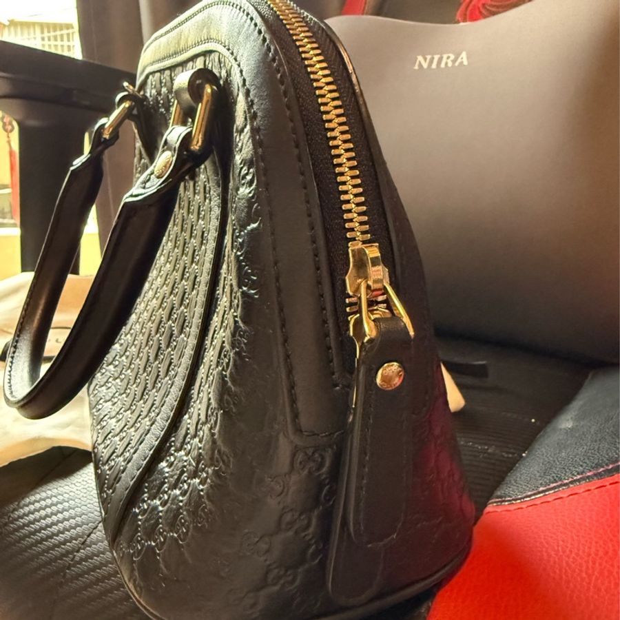 GUCCI Guccissima牛皮壓紋貝殼包-6