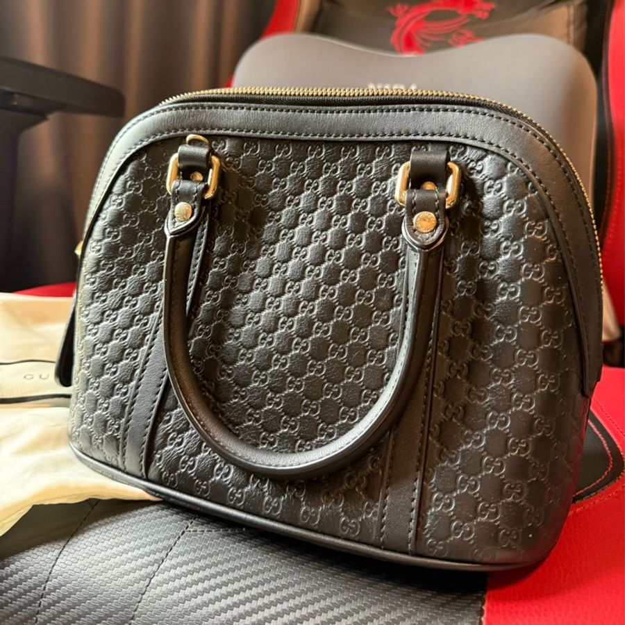 GUCCI Guccissima牛皮壓紋貝殼包-10