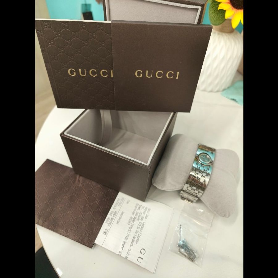 TK1360 GUCCI 古馳復古純鋼手鈪或手錶兩用電子錶VINTAGE SILVER TOILE BRACELET WATCH QZ-30