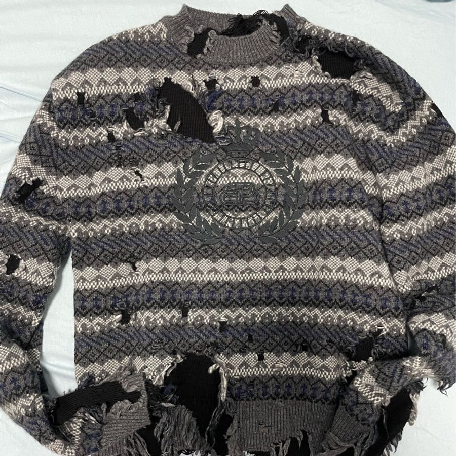balenciaga 破壞拼接毛衣-0
