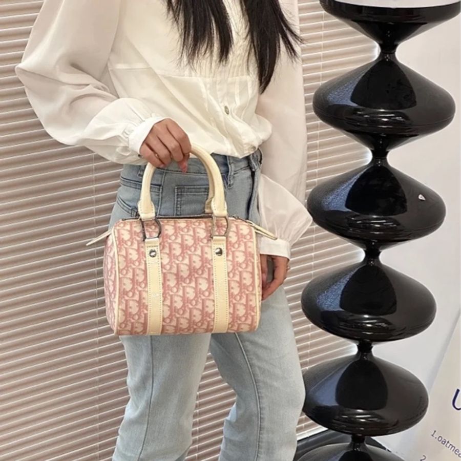 Dior 稀有粉色PVC老花 Speedy 20 迷你波士頓包 #波士頓包 #Speedy20 #少見粉色老花💗-1