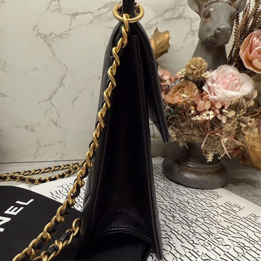 🖤✨CHANEL 香奈兒|23A 黑金方塊 荔枝牛皮 雙肩書包 新片款✨💛-3