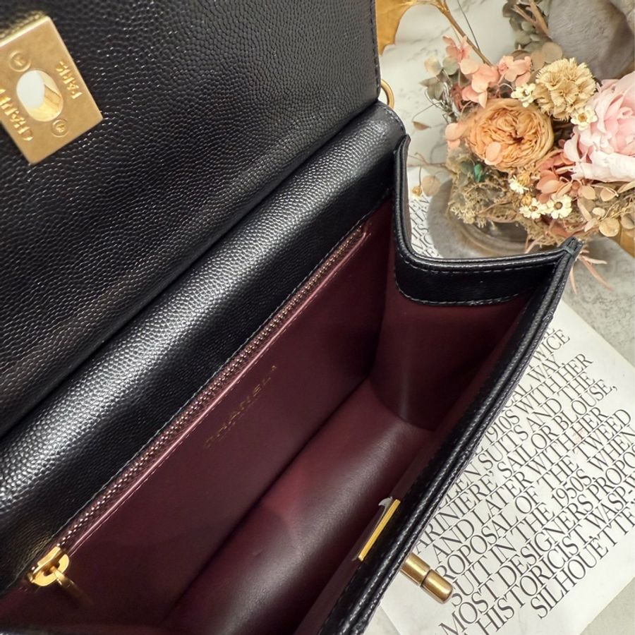 🖤✨CHANEL 香奈兒|23A 黑金方塊 荔枝牛皮 雙肩書包 新片款✨💛-8