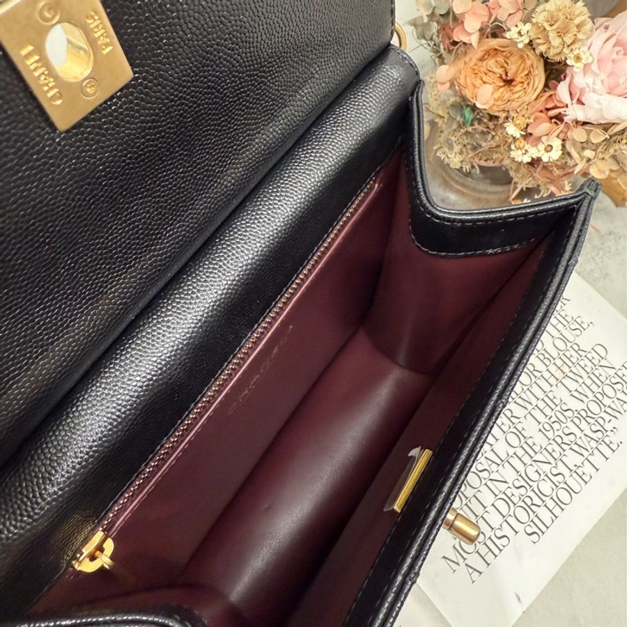 🖤✨CHANEL 香奈兒|23A 黑金方塊 荔枝牛皮 雙肩書包 新片款✨💛-22