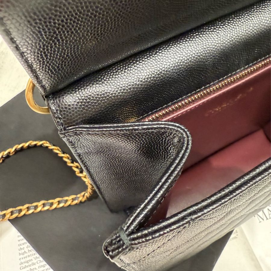 🖤✨CHANEL 香奈兒|23A 黑金方塊 荔枝牛皮 雙肩書包 新片款✨💛-25
