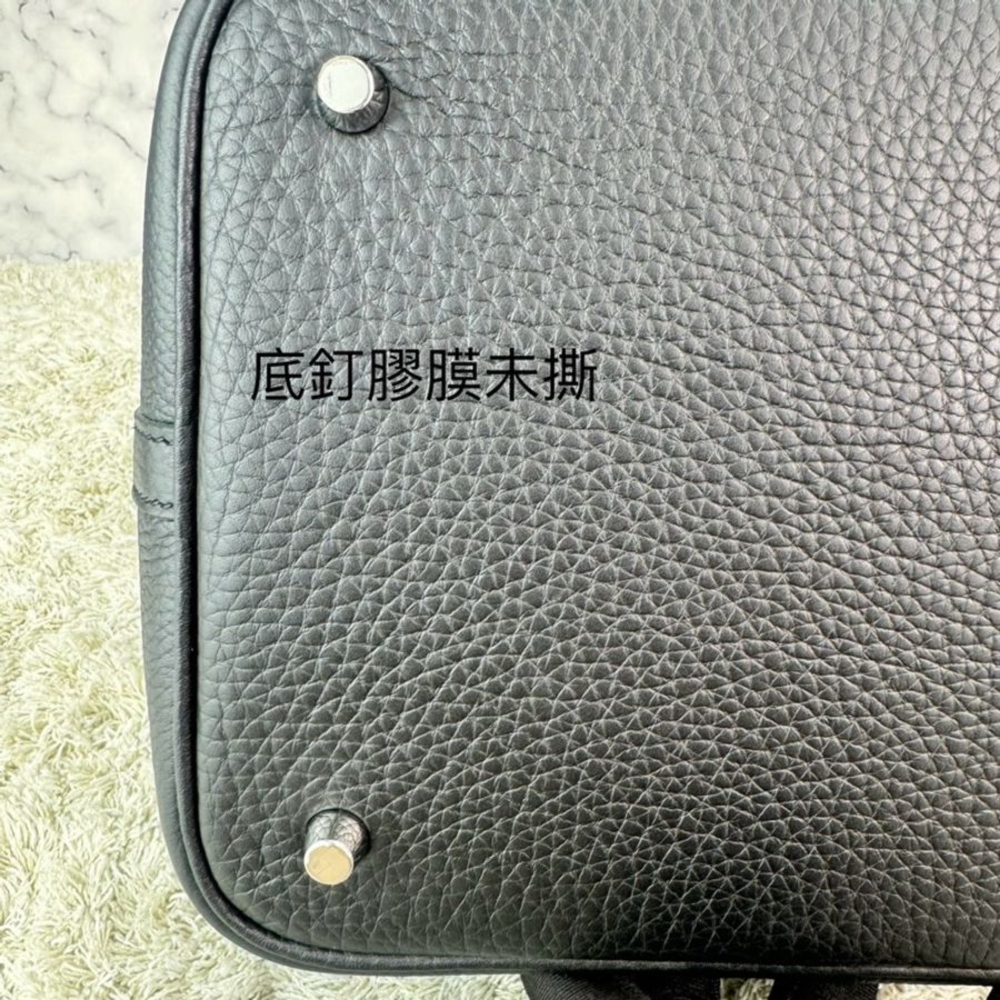 愛馬仕~Hermes picotin 22菜籃子 黑色 銀釦 W刻-17