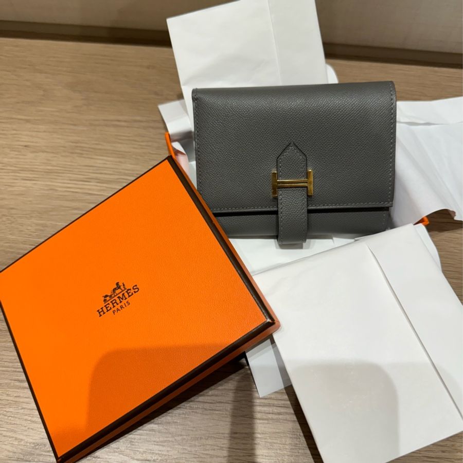 全新未使用 Hermes B刻 愛馬仕 bearn 短夾 錢包-13