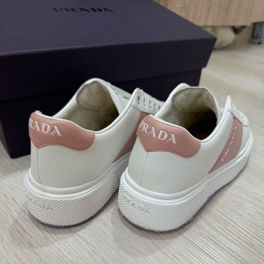 PRADA 粉嫩百搭小白鞋！95成新！-7