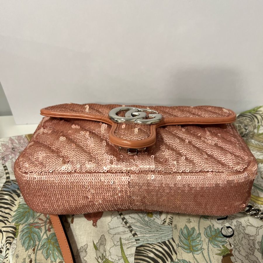 🔥🔥🔥100% Authentic Gucci GG Marmont 亮片肩背包/斜背包-12