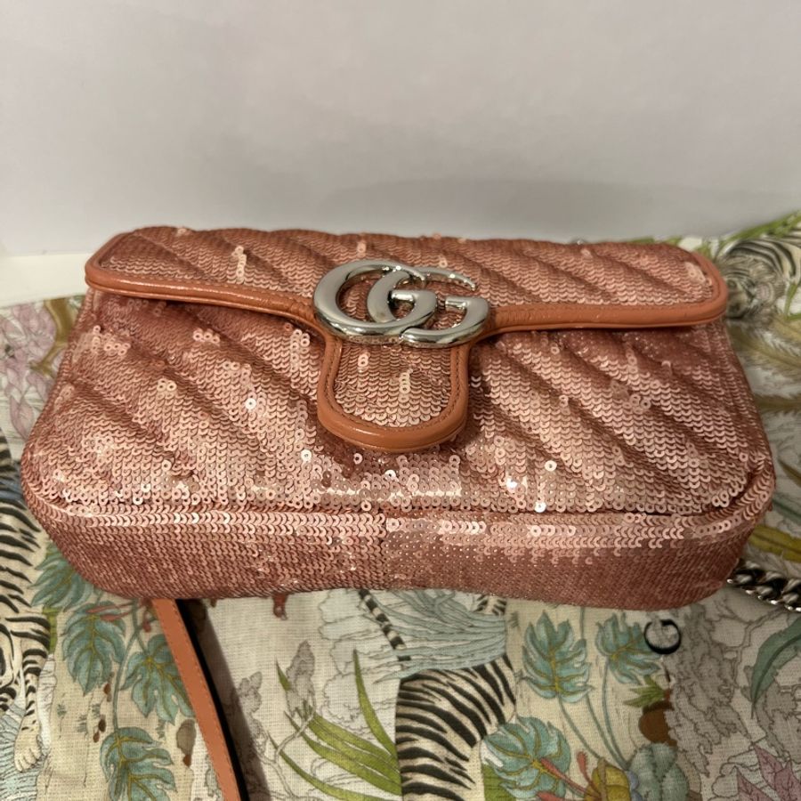 🔥🔥🔥100% Authentic Gucci GG Marmont 亮片肩背包/斜背包-13
