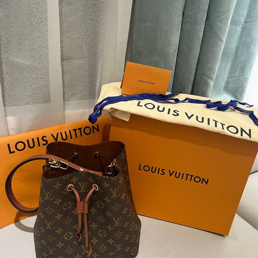 LV NéoNoé MM 經典老花水桶包 焦糖色-0