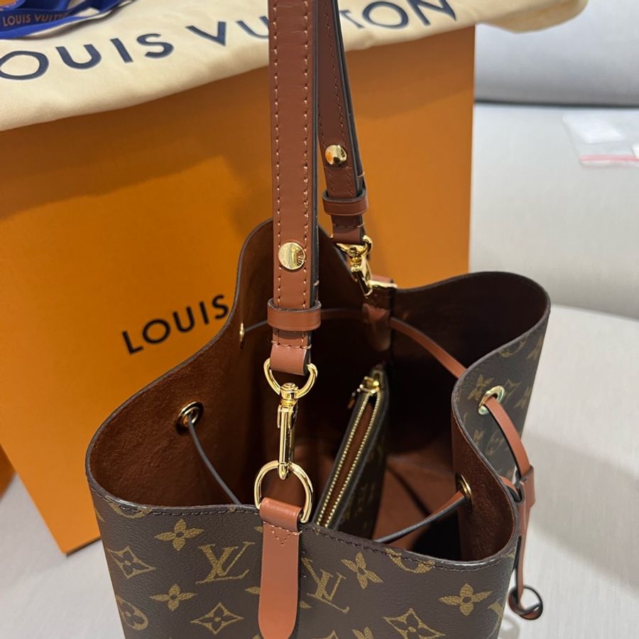 LV NéoNoé MM 經典老花水桶包 焦糖色-2